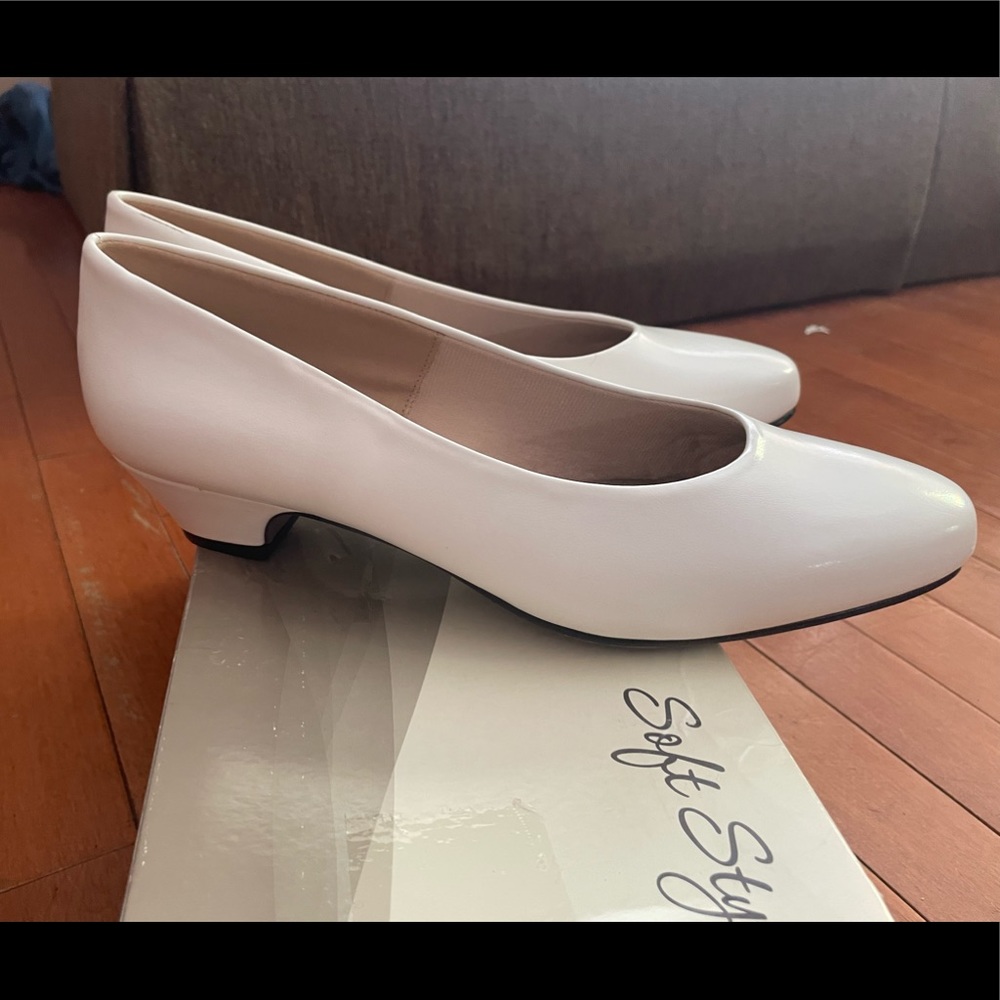 Soft Style white pumps
